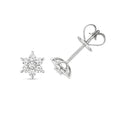 7 Natural Diamond Snowflake Earrings 18ct White Gold Hallmarked British Made