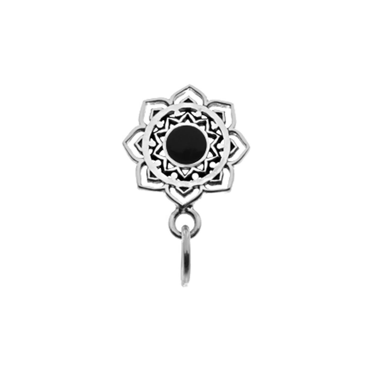 Onyx Mandala Pendant Sterling Silver 925 Hallmarked All Chain Lengths Brand New