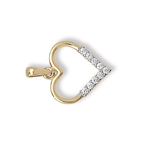 Open Heart 9ct Yellow Gold Pendant 375 Hallmarked British Made All Chain Lengths