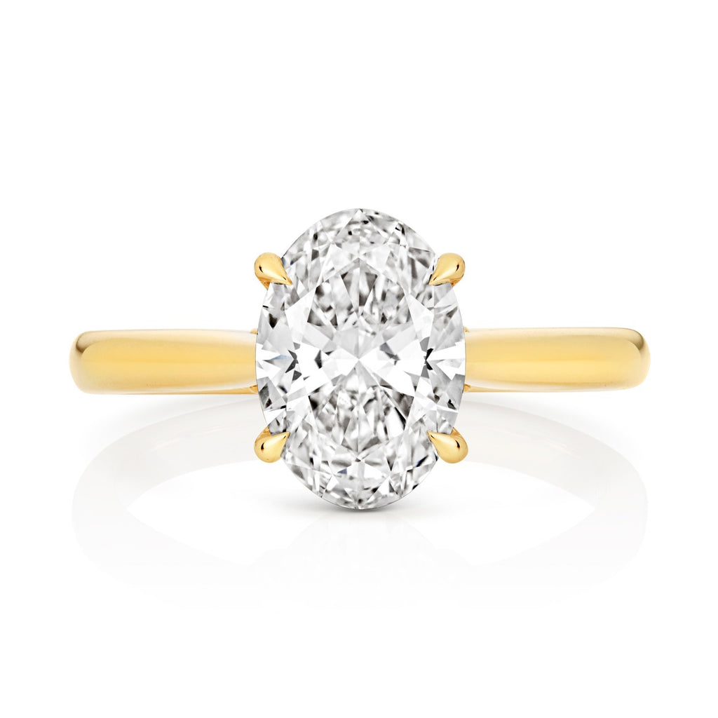 Oval Lab-Grown Diamond Engagement Ring 18ct Yellow Gold Hallmarked Sizes J - Q
