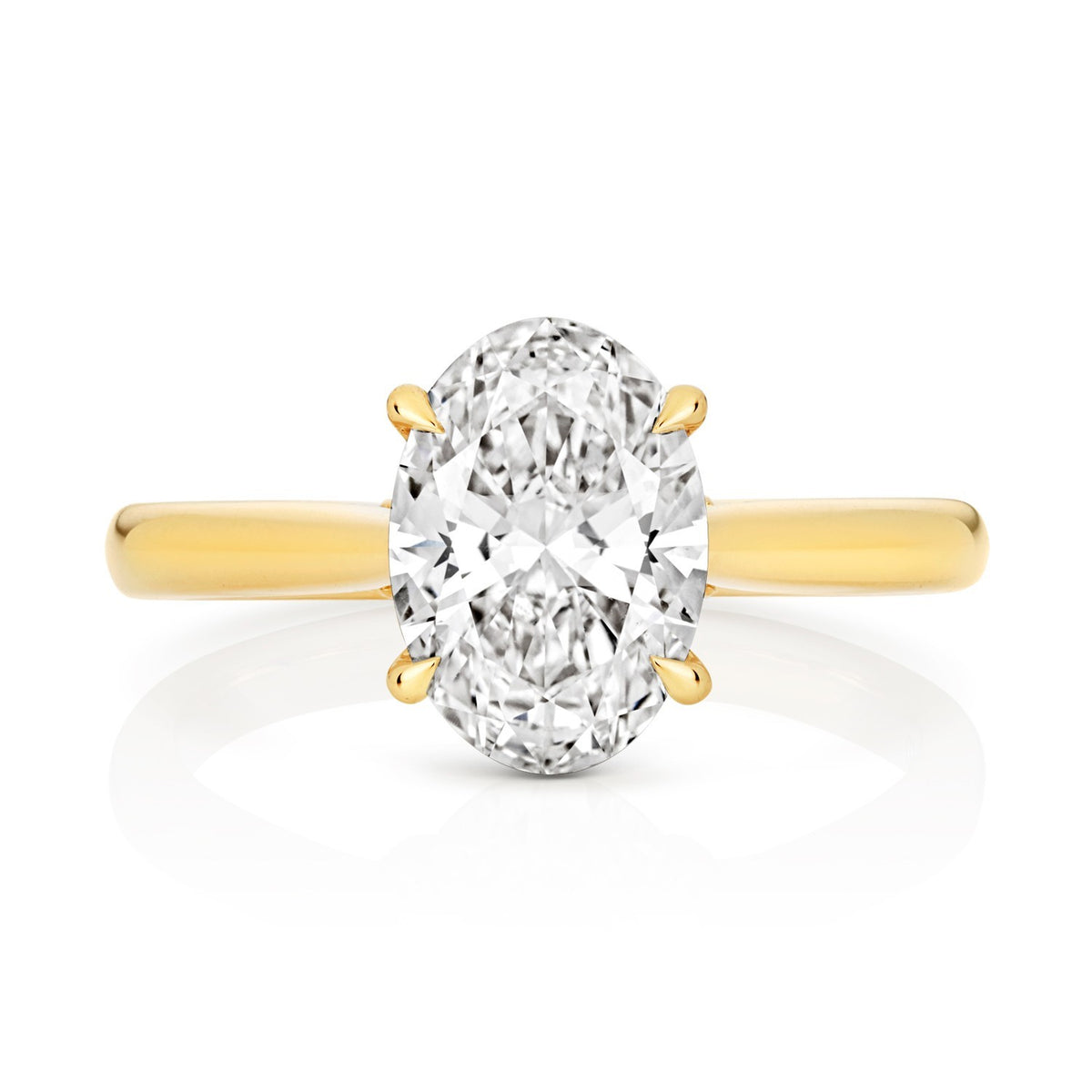 Oval Lab-Grown Diamond Engagement Ring 18ct Yellow Gold Hallmarked Sizes J - Q