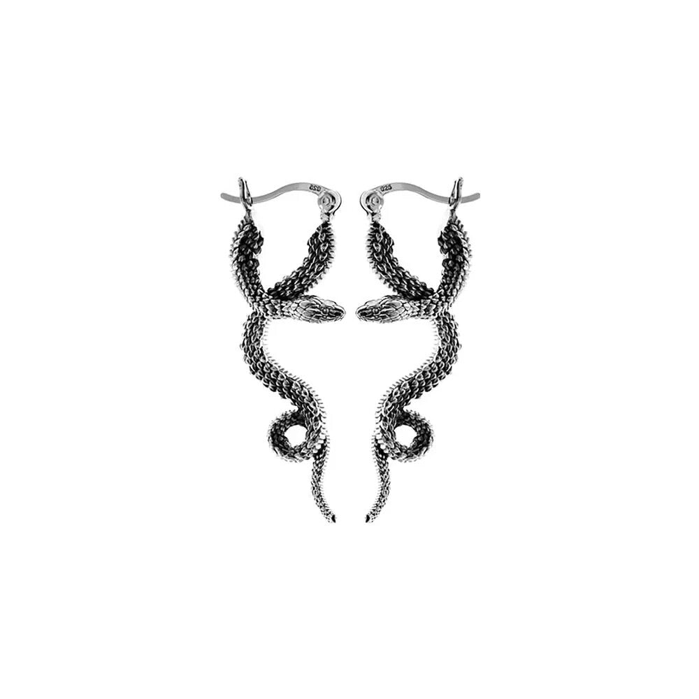 Snake Hoop Earrings Sterling Silver 925 Hallmarked British Made Brand New Boxed