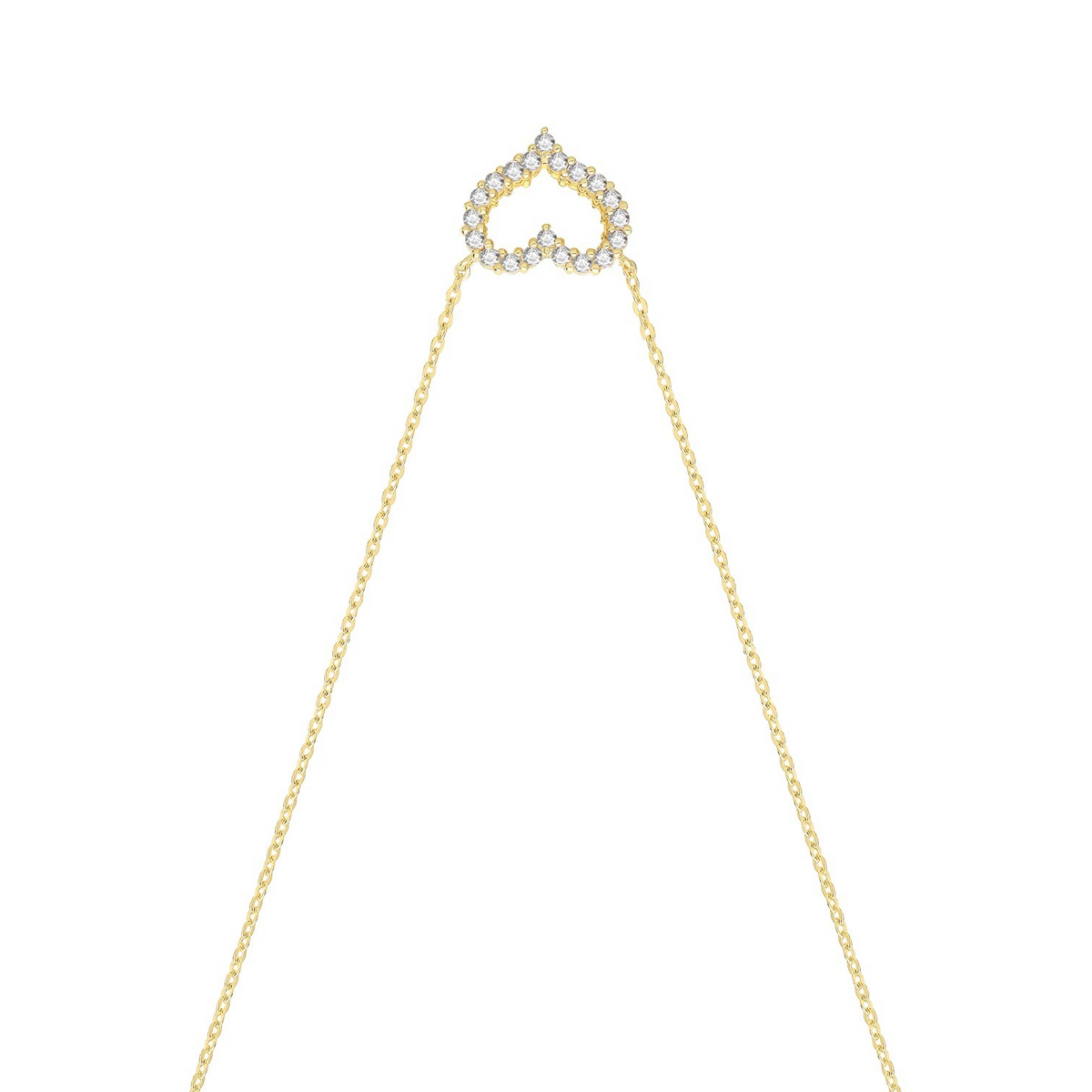 Ladies Statement Heart Necklace 9ct Yellow Gold 375 Hallmarked British Made