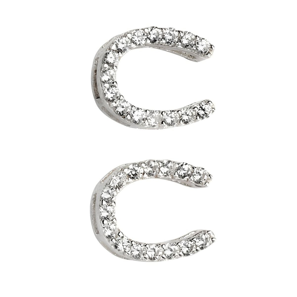 Horse Shoes Stud Earrings Sterling Silver 925 Hallmarked Brand New Boxed