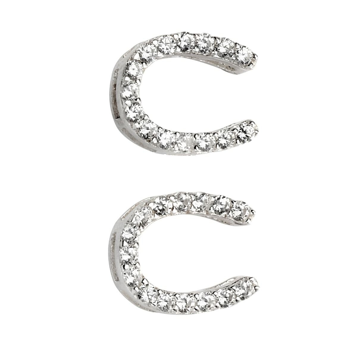 Horse Shoes Stud Earrings Sterling Silver 925 Hallmarked Brand New Boxed