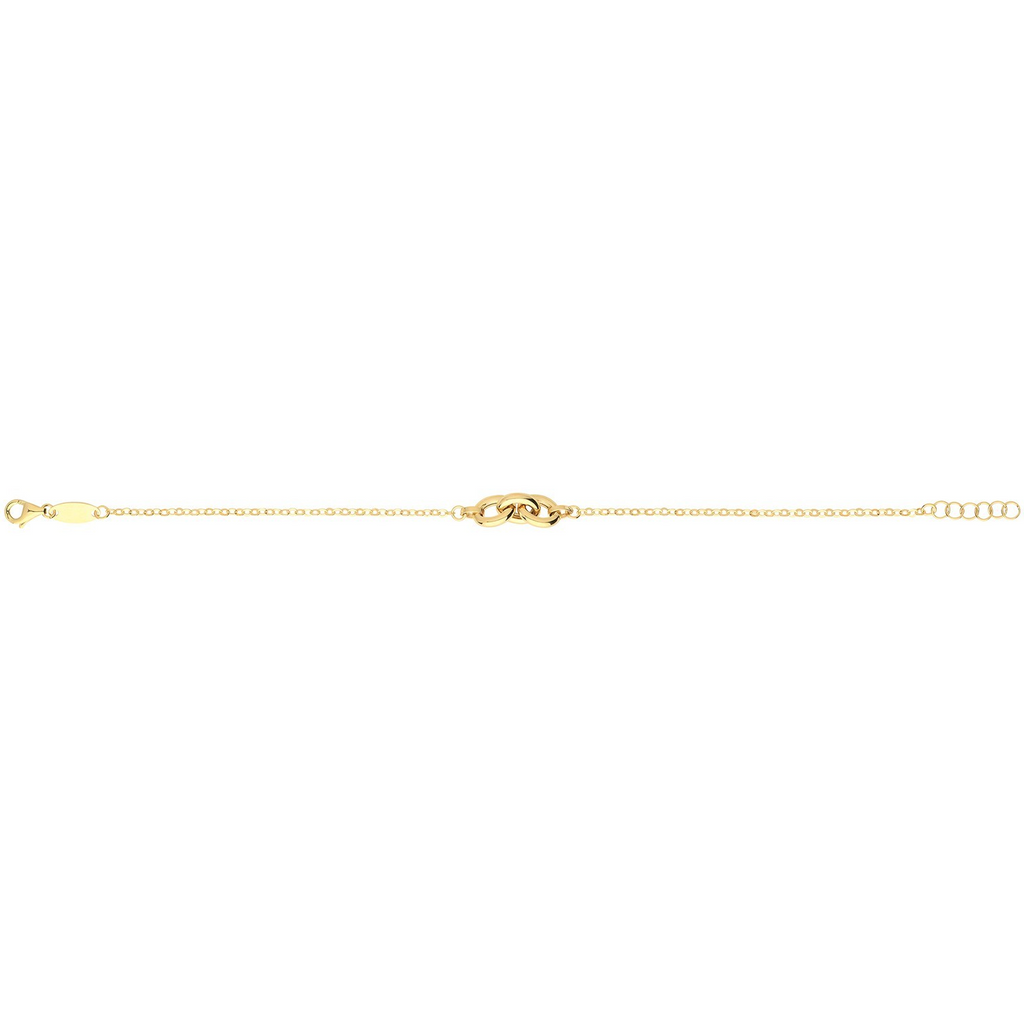 Ladies Love Knot Adjustable Bracelet 9ct Yellow Gold 375 Hallmarked British Made