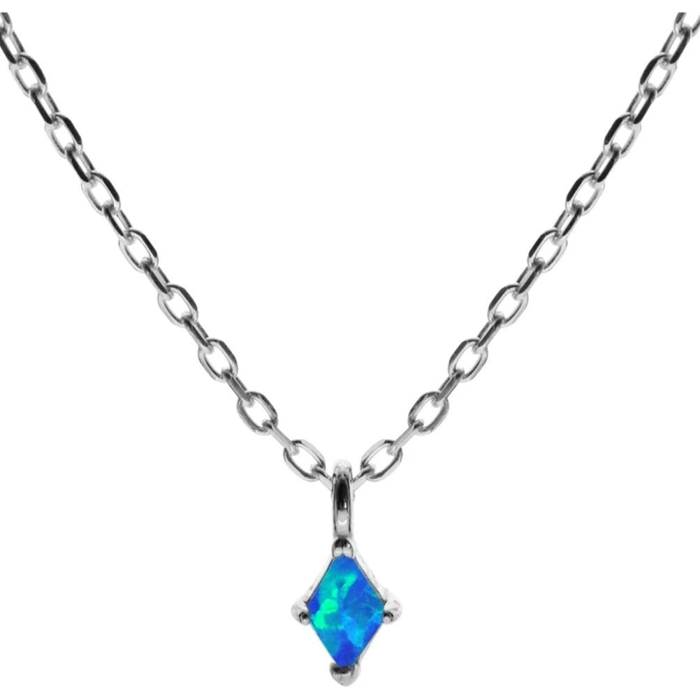 Natural Marquise Opal Necklace Solid Sterling Silver 925 Hallmarked British Made