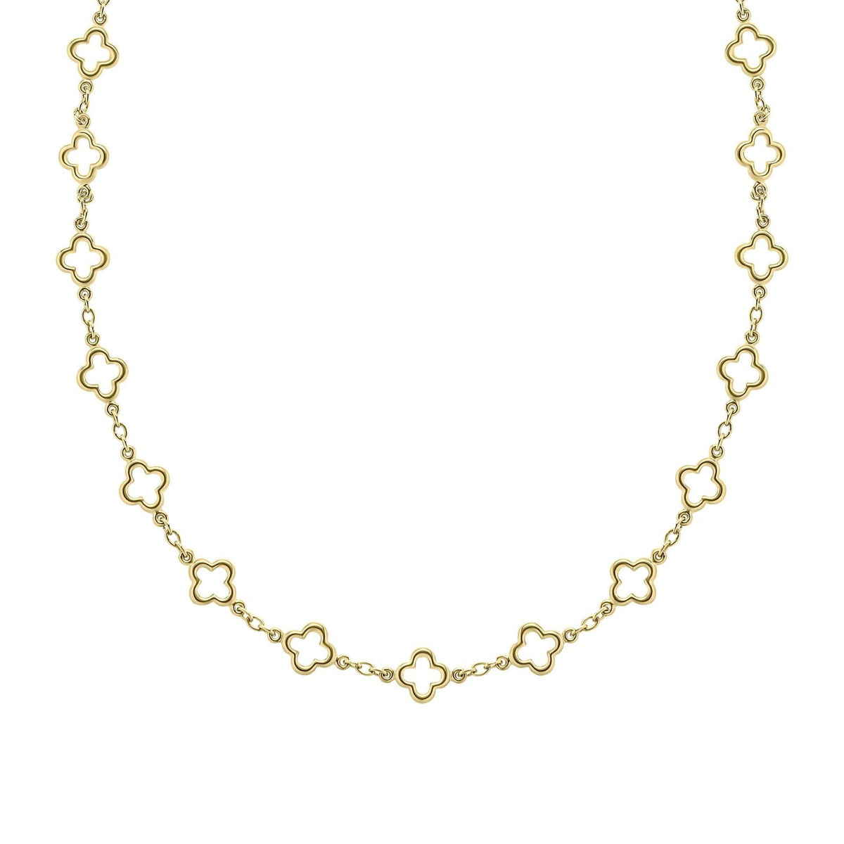 9ct Yellow Gold Quatrefoil Necklace 375 Hallmarked British Made Brand New Boxed