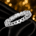 Sterling Silver Eternity Ring Anniversary Gemstone 925 Hallmarked Size L - Q