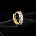 Mens 6 Stone Huggie Hoop Earring 9ct Yellow Gold Gents 375 Hallmark Brand New