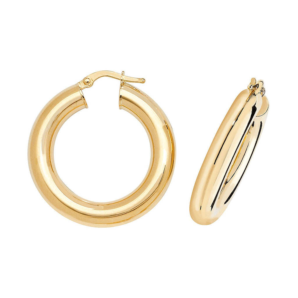 9ct Yellow Gold Hoop Earrings 375 Hallmarked 15mm - 60mm Diameter British Made