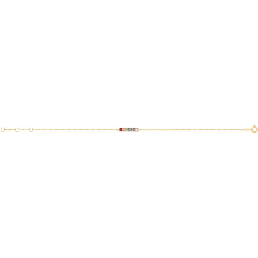 Rainbow Bar Necklace and Bracelet Set 9ct Yellow Gold 375 Hallmarked Brand New