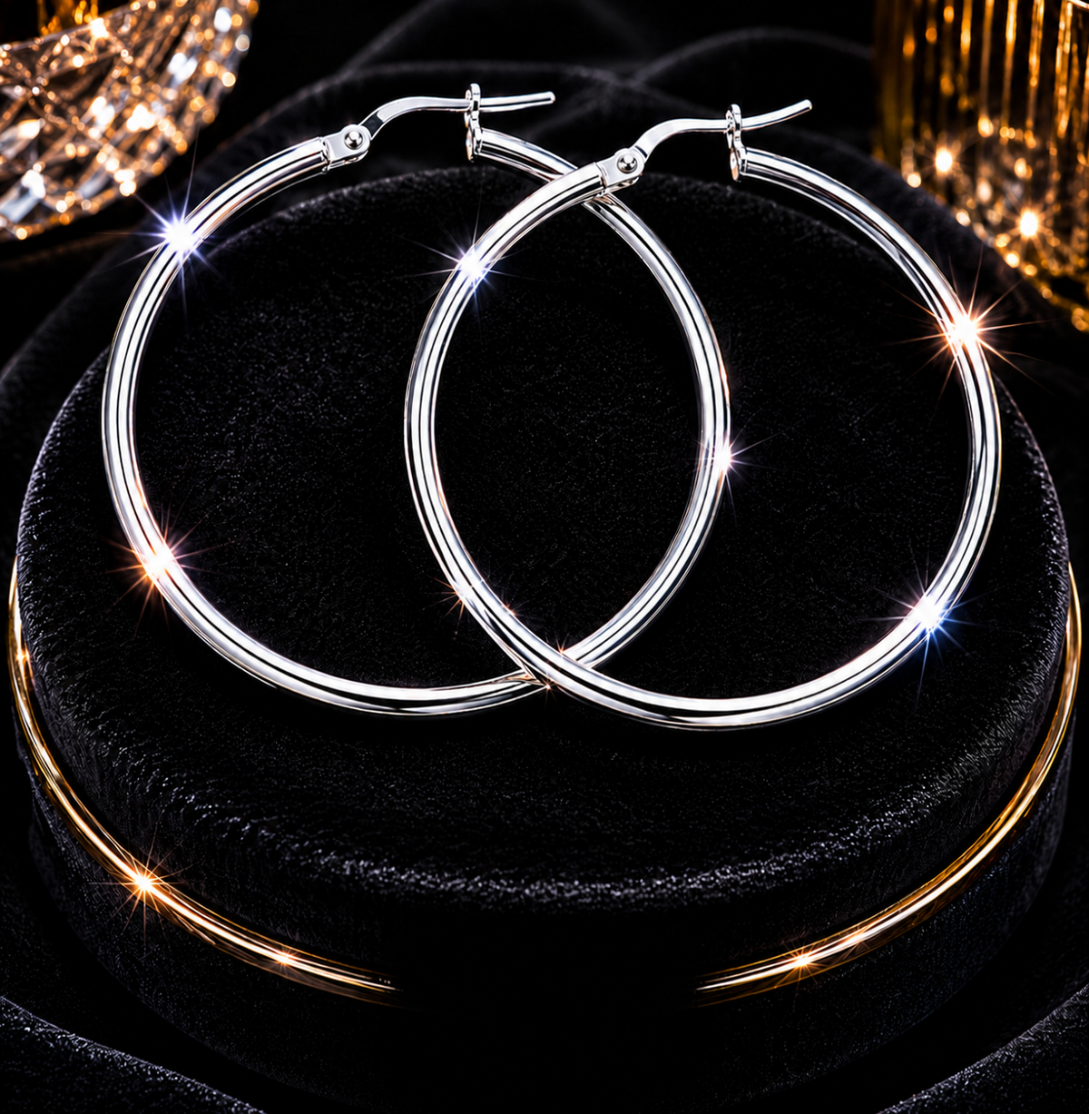 Plain Sterling Silver Hoop Earrings 925 Hallmarked 25mm - 60mm Diameter