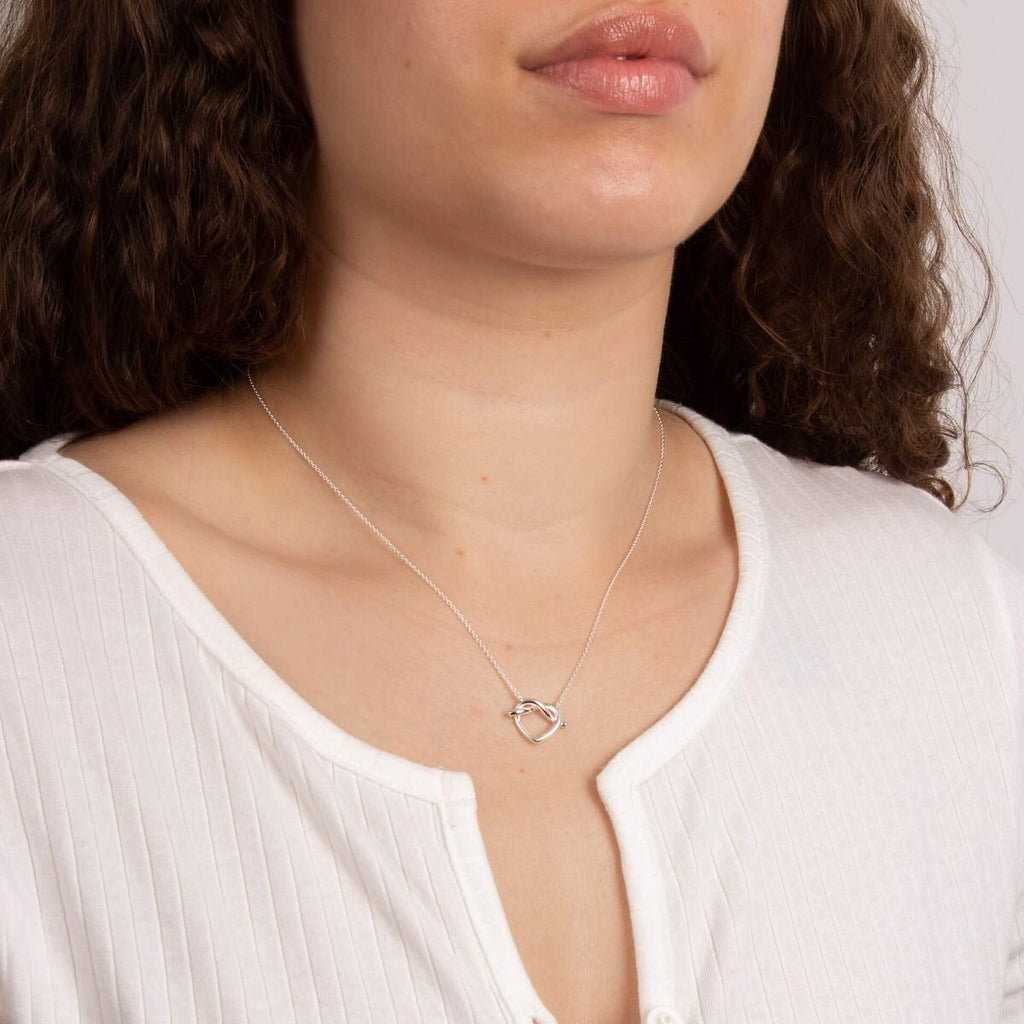 Pretzel Heart Necklace Sterling Silver 925 Hallmarked British Made Brand New