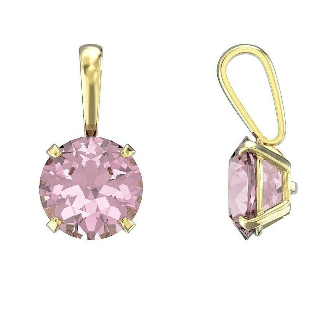 Topaz Pendant and Earrings Set Solid Yellow Gold Solitaire 18" Chain Hallmark