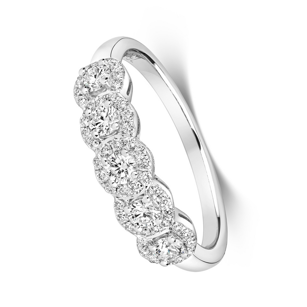 52 Natural Diamond Statement Ring 18ct White Gold Hallmarked Sizes J - Q