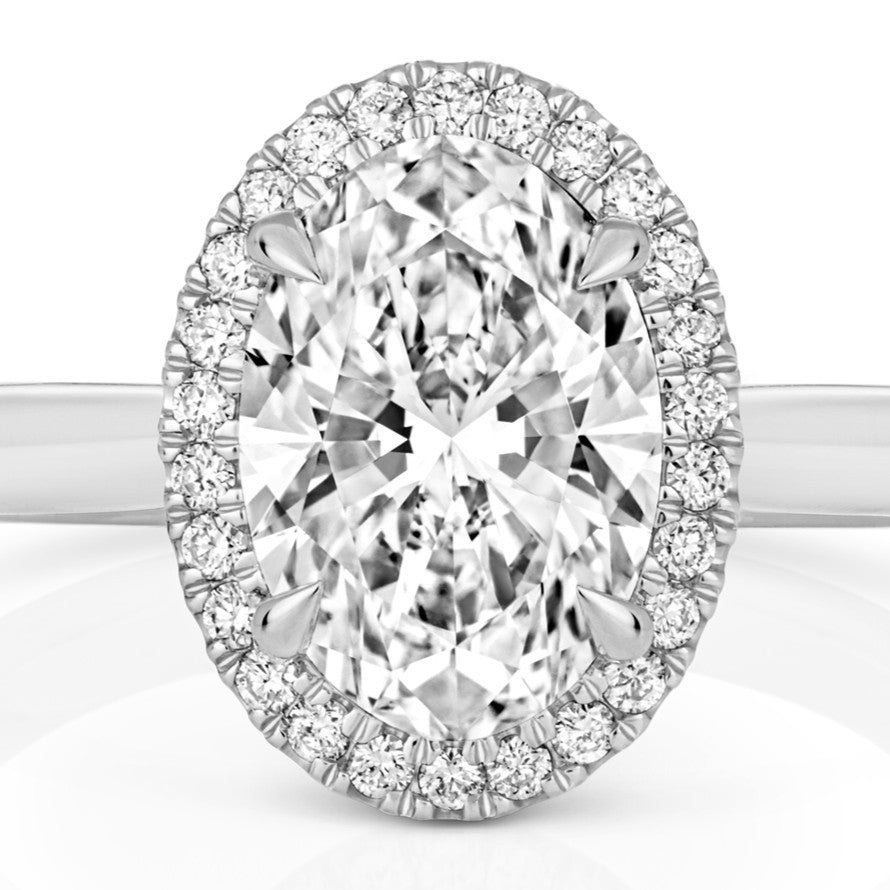 Oval Lab-Grown Diamond Engagement Ring 18ct White Gold Hallmarked Sizes J - Q