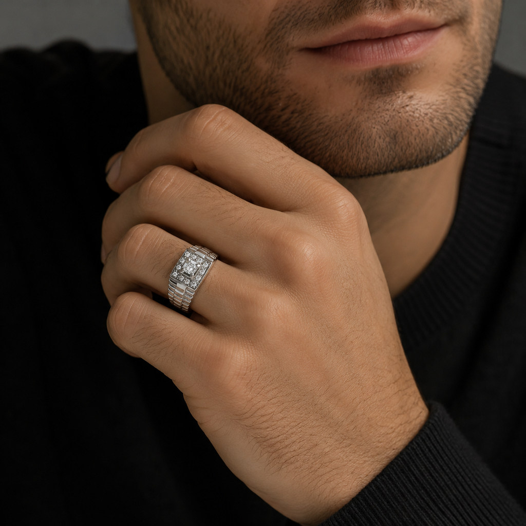 Men's Sterling Silver Signet Ring Engagement Gents 925 Hallmark Sizes L - Z