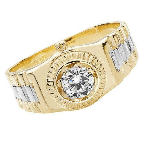 Solid 9ct Yellow Gold Watch Ring Gents Mens Fully Hallmarked Signet British Made