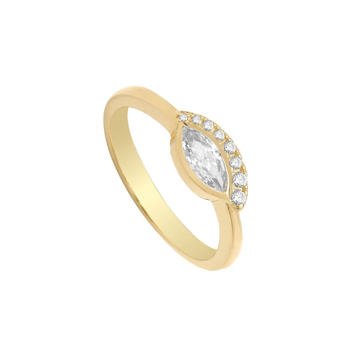 Marquise Solitaire Ring 9ct Yellow Gold Hallmarked Sizes J - Q British Made