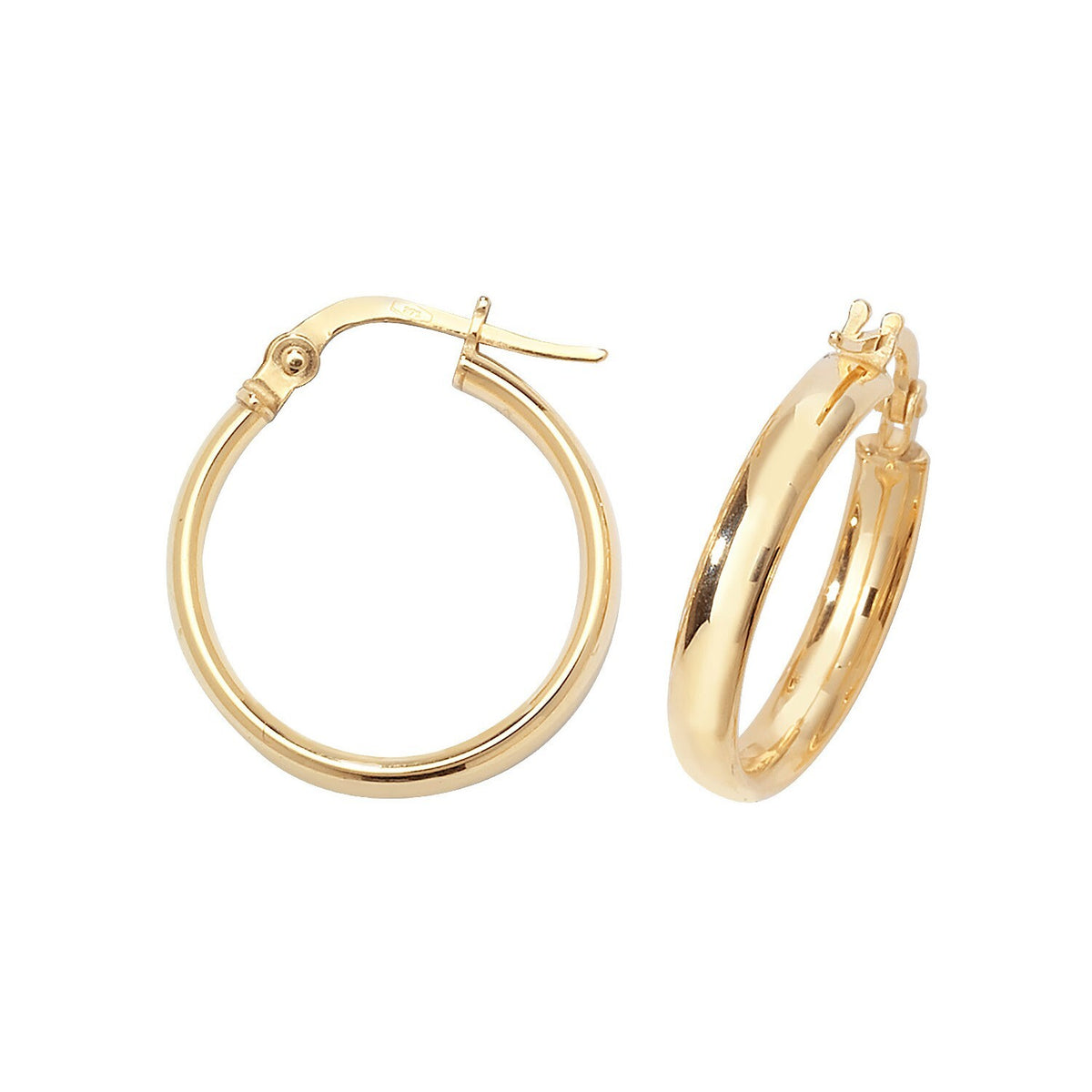 9ct Yellow Gold Hoop Earrings 375 Hallmarked 8mm - 50mm Diameter British Made