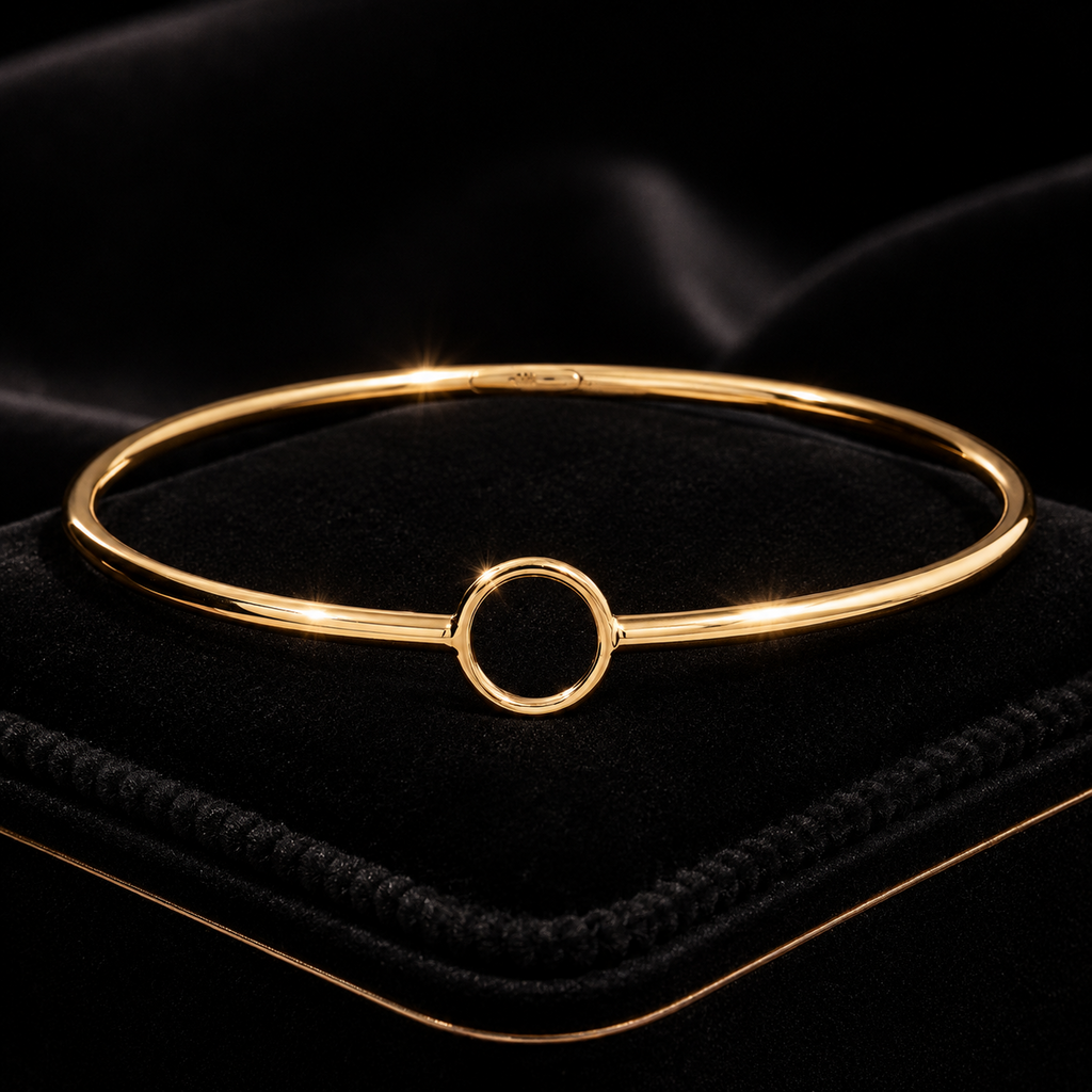Ringed Slaved Bangle 9ct Rose Gold Plated Hallmarked British Made Brand New