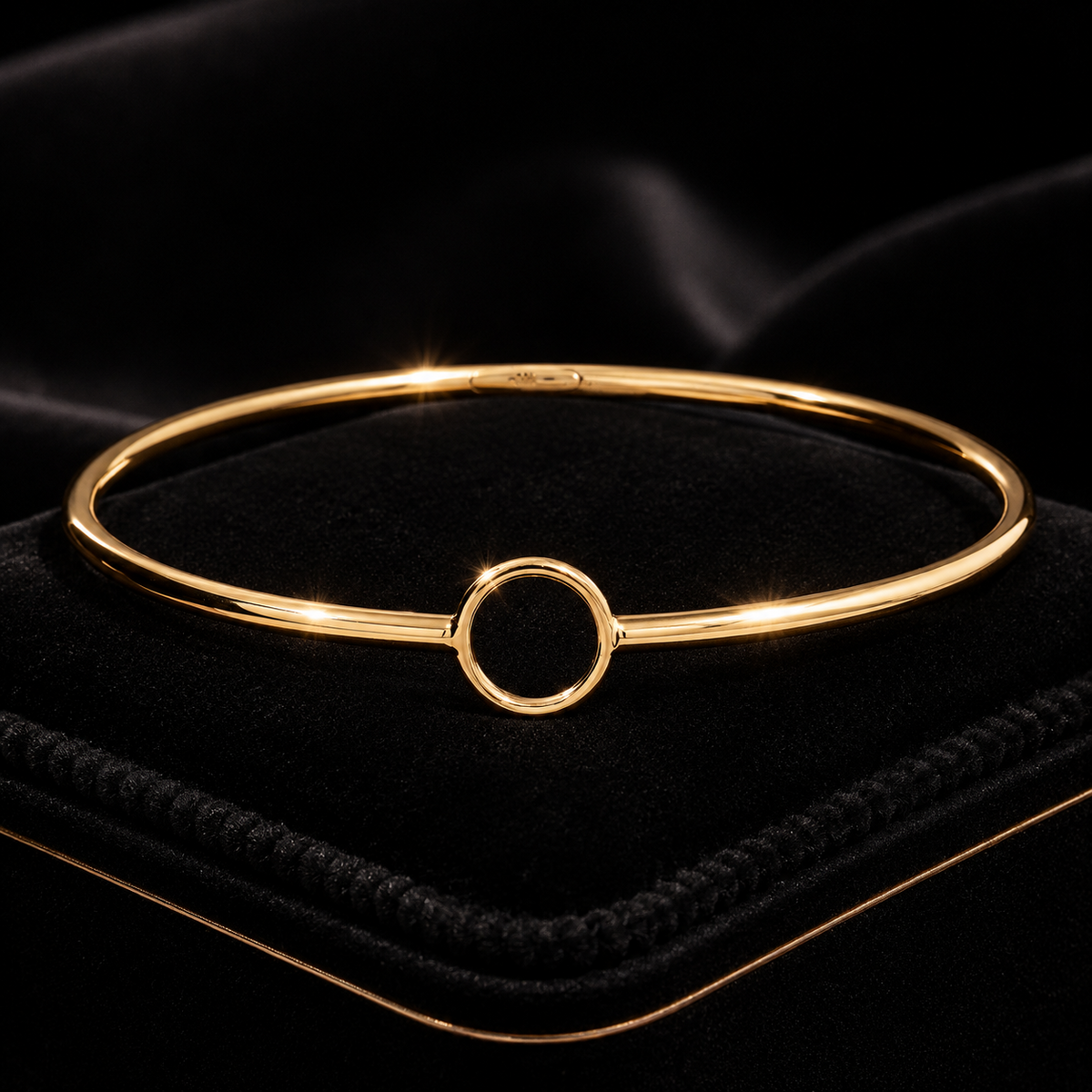 Ringed Slaved Bangle 9ct Rose Gold Plated Hallmarked British Made Brand New