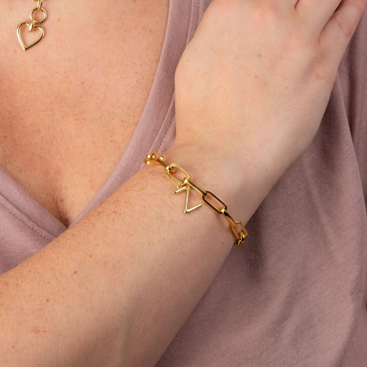 Long Link Charm Bracelet British Made 9ct Gold Plated Brand New Boxed 21cm