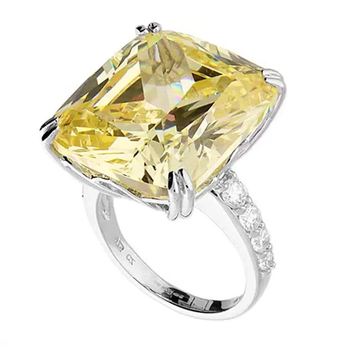 Citrine Cushion Halo Ring Sterling Silver 925 Hallmarked British Made Size N - Q