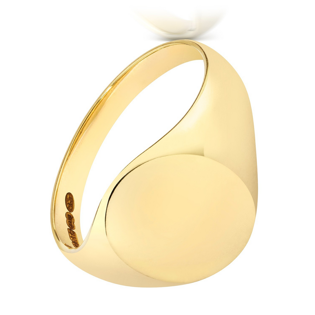 Mens 9ct Yellow Gold Signet Ring 375 Hallmarked British Made Size K - Z