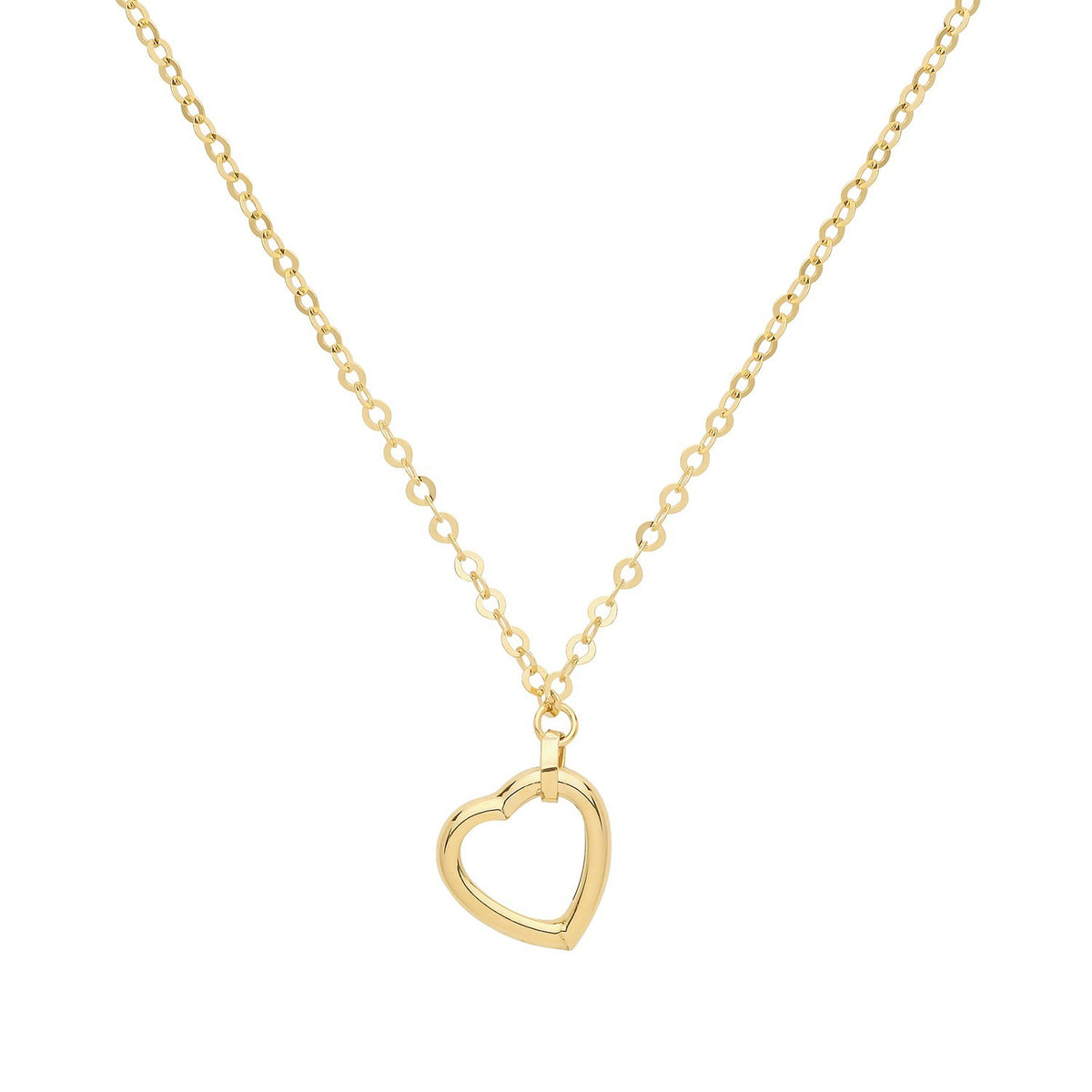 Heart Necklace and Bracelet Set 9ct Yellow Gold 375 Hallmarked British Made