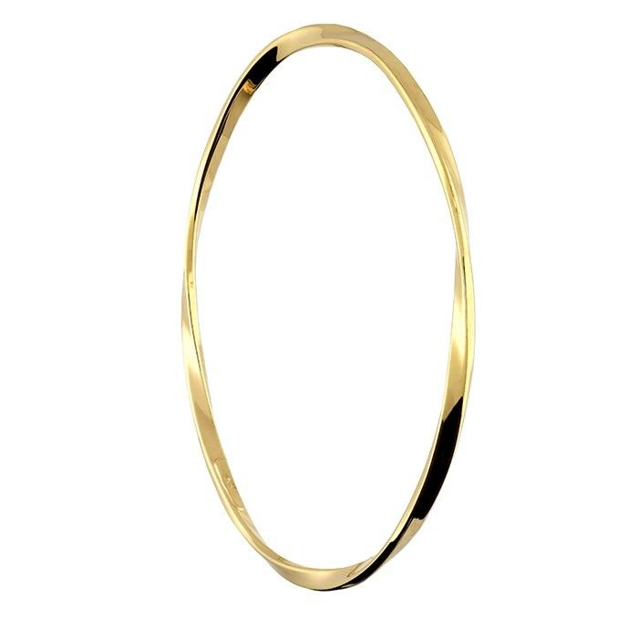 Hollow Slave Bangle 9ct Yellow Gold Plated Hallmarked British Made