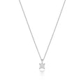 1 Natural Diamond Princess Cut Necklace 18ct White Gold Hallmarked British Made