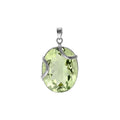 Oval Vine Green Amethyst Pendant Sterling Silver 925 HallmarkAll Chain Lengths