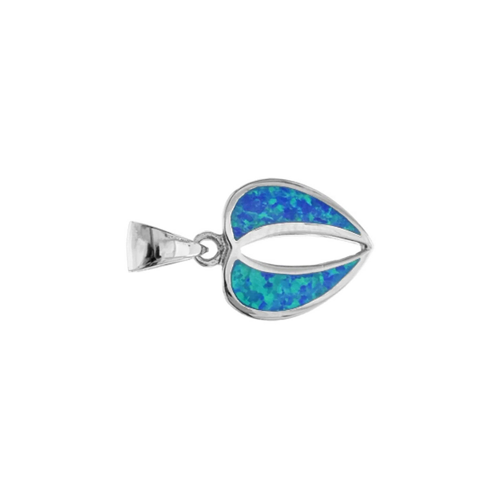 Blue Opal Heart Angel Pendant Sterling Silver 925 Hallmarked All Chain Lengths