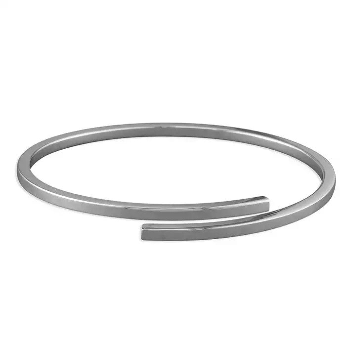 Sterling Silver Bangle Hollow Crossover British Made Hallmarked Brand New Boxed