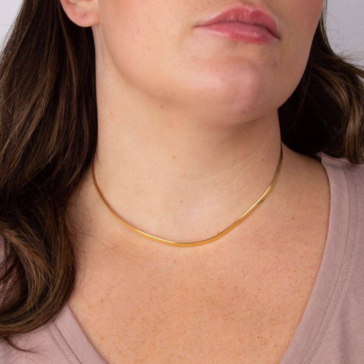 Herringbone Chain Necklace 9ct Yellow Gold Plated Hallmarked Brand New Boxed