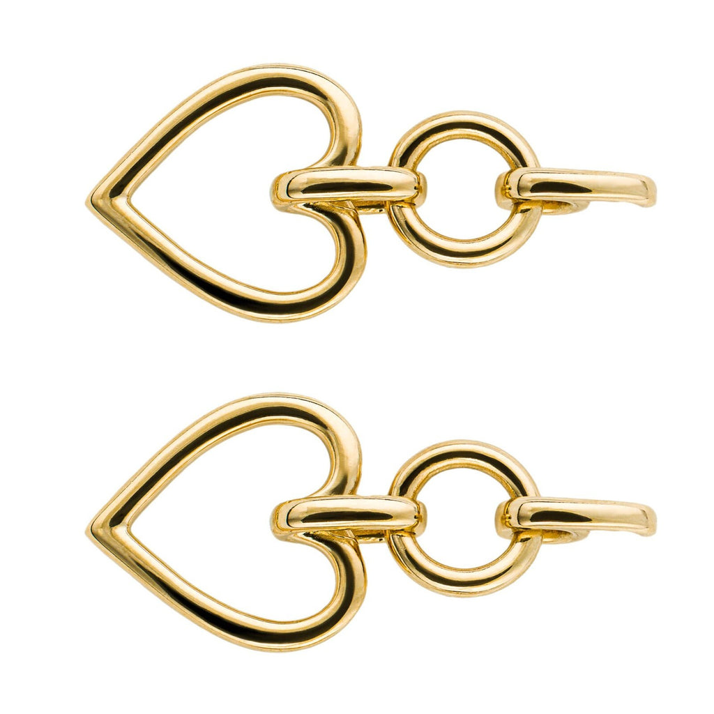 Open Heart Drop Earrings 9ct Yellow Gold Plated Hallmarked Brand New Boxed