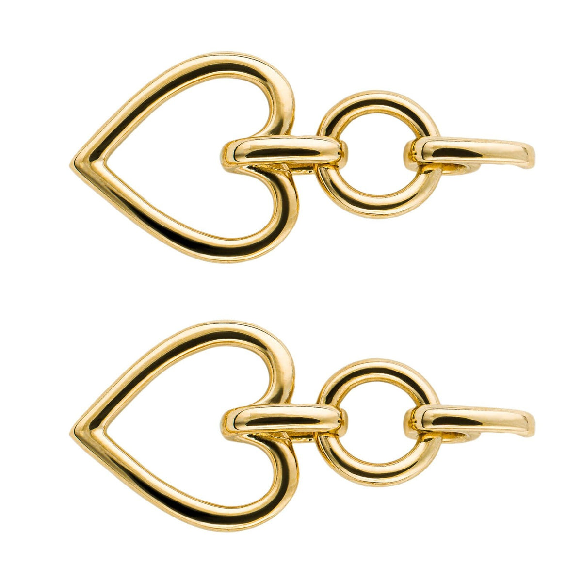 Open Heart Drop Earrings 9ct Yellow Gold Plated Hallmarked Brand New Boxed