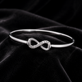 Sterling Silver Infinity Bangle Gemstone British Made Hallmarked Brand New 