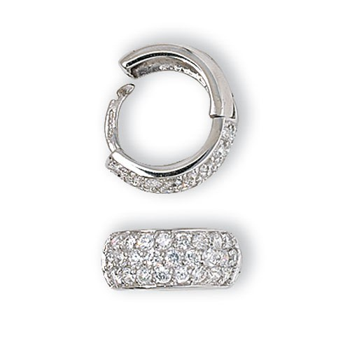 Mens Huggie Hoop Earring Chunky 9ct White Gold Gents 375 Hallmarked Brand New