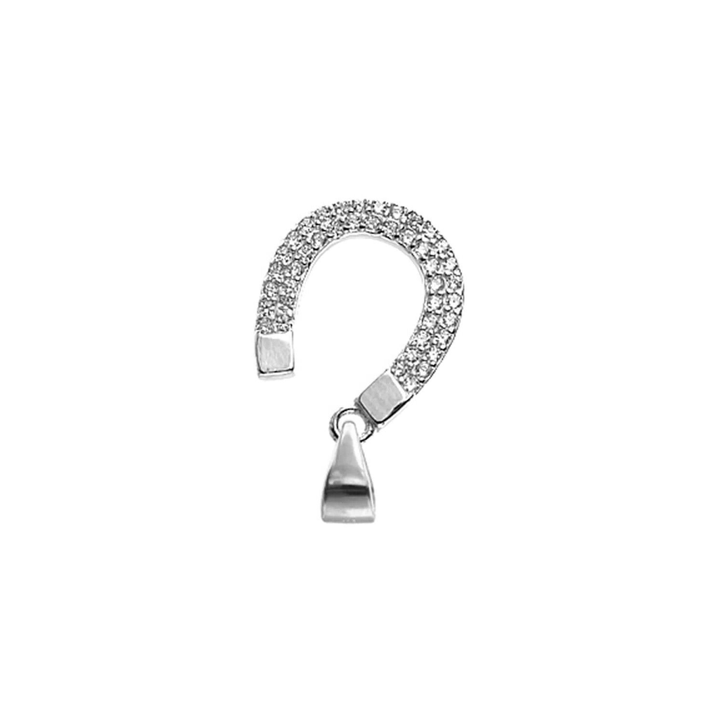 Offset Horseshoe Pendant Sterling Silver 925 Hallmarked All Chain Lengths