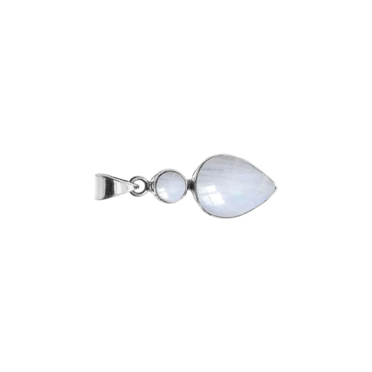 Double Moonstone Pendant Sterling Silver 925 Hallmarked All Chain Lengths