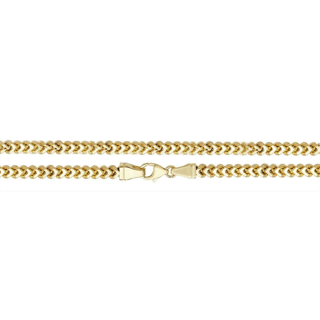 Yellow Gold Square Franco Chain British Made Fully Hallmarked 20" Weight 35g