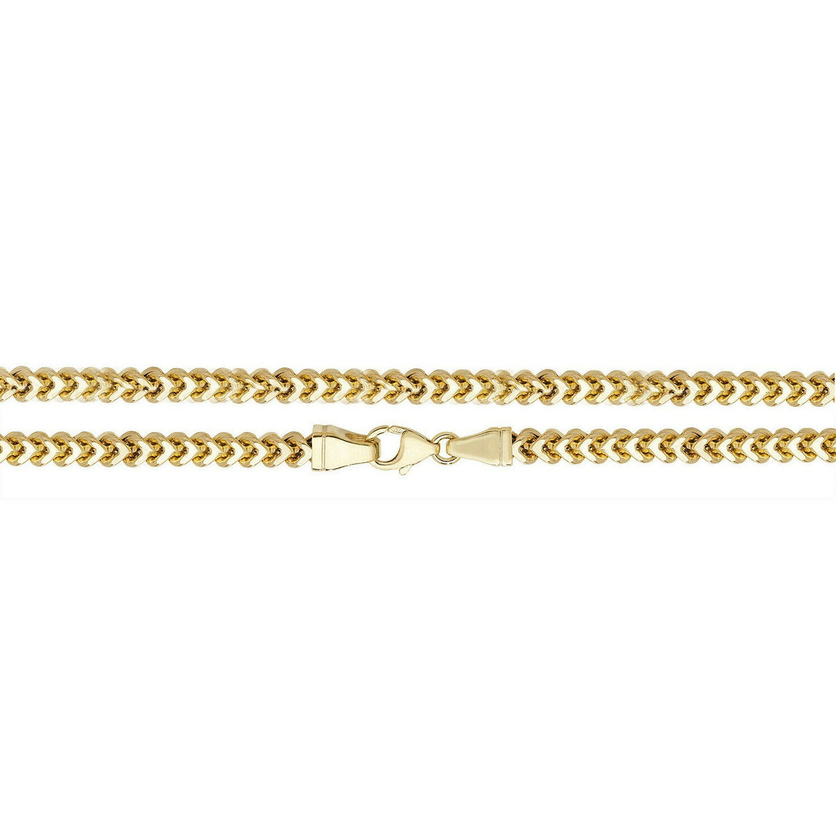 Yellow Gold Square Franco Chain British Made Fully Hallmarked 20" Weight 35g