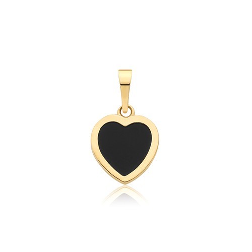 Flush Natural Onyx 9ct Yellow Gold Pendant 375 Hallmarked All Chain Lengths