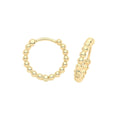 9ct Yellow Gold Bobble Hoop Earrings British Made 375 Hallmarked Brand New Boxed
