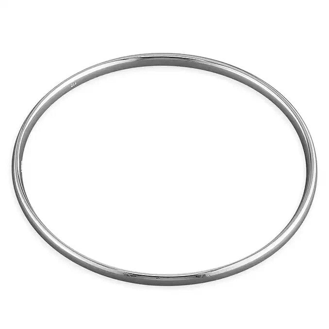 3.5mm Solid Court Bangle Sterling Silver 925 Hallmarked British Made Brand New