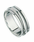 Sterling Silver Gents Ring Rotating Band Design Hallmarked Size N - V