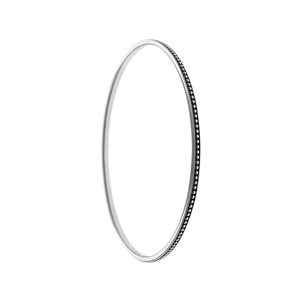 Sterling Silver Ridged Bobble Bangle British Made 925 Hallmarked Brand New Boxed